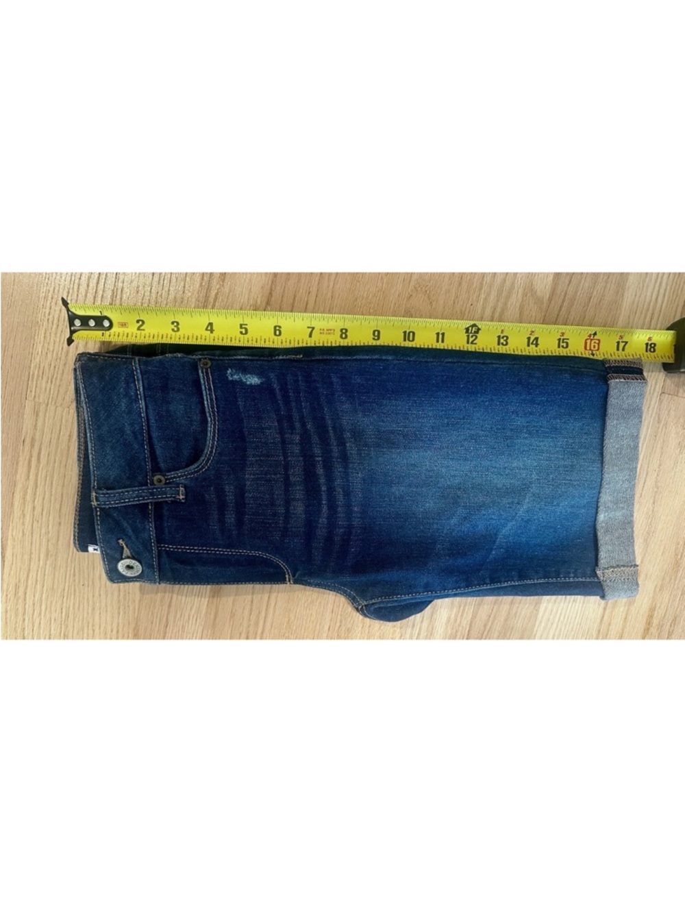 PAIGE Jax Knee Shorts Denim Bermuda Cuffed NWOT Size 25 - Picture 8 of 8